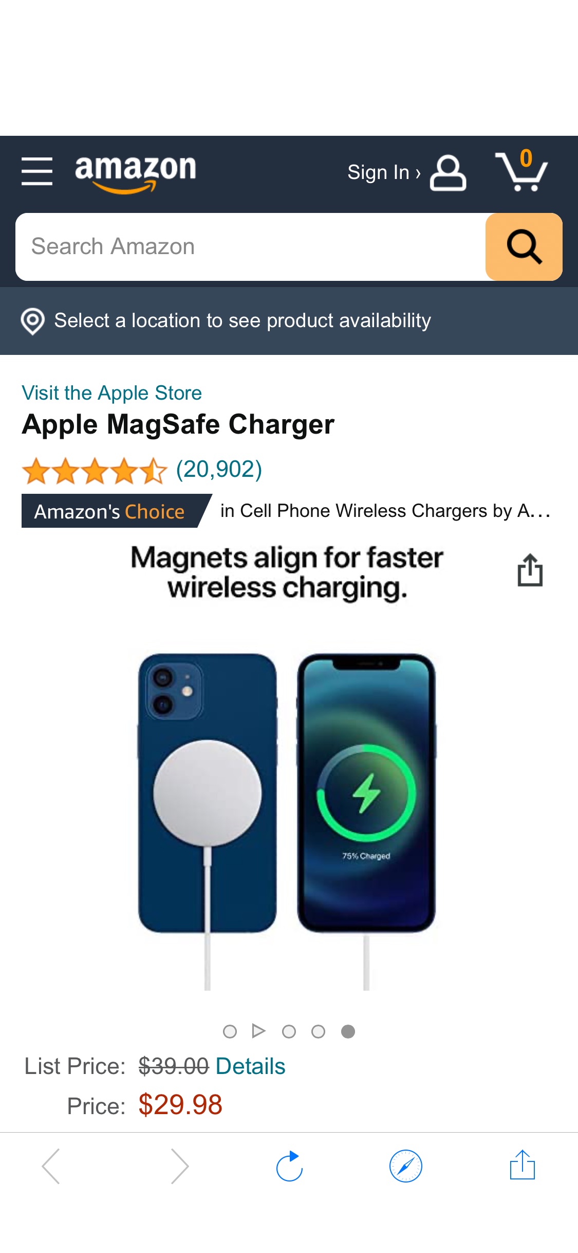 苹果无线充电器 Apple MagSafe Charger