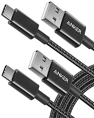 Anker USB-C to USB-A 数据线 黑色 6英尺 两条装