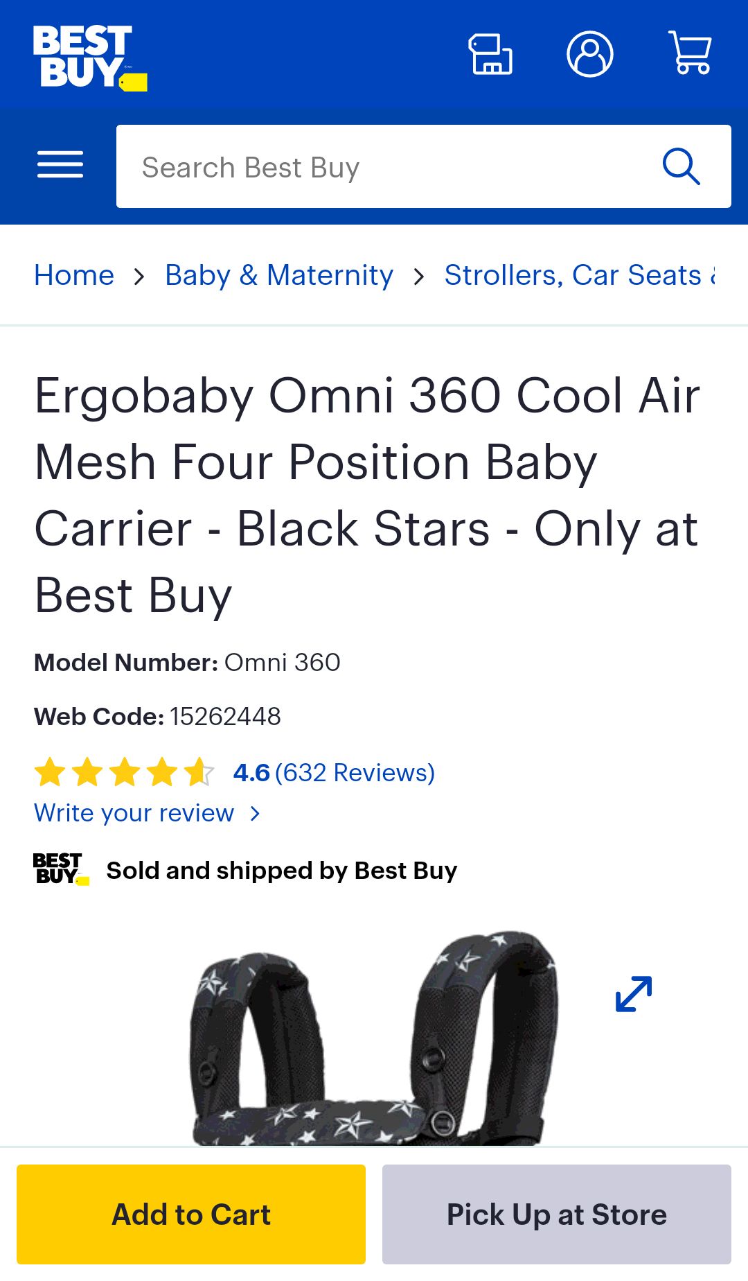 Ergobaby Omni 360 Cool Air Mesh Four Position Baby Carrier - Black Stars - Only at Best Buy | Best Buy Canada