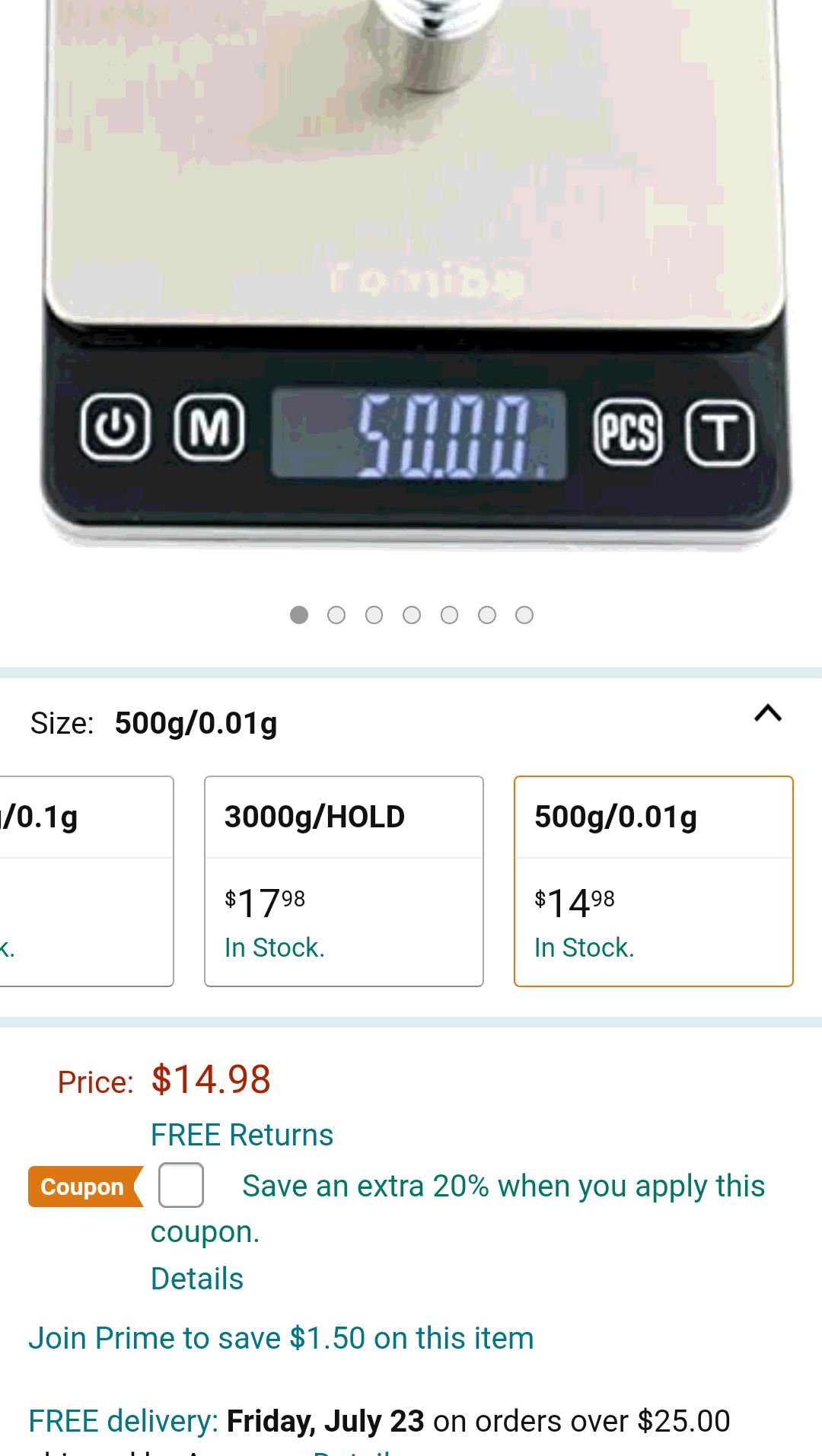 Tomiba 500g Small Scale 0.01g 精细磅 量度精细至0.01克