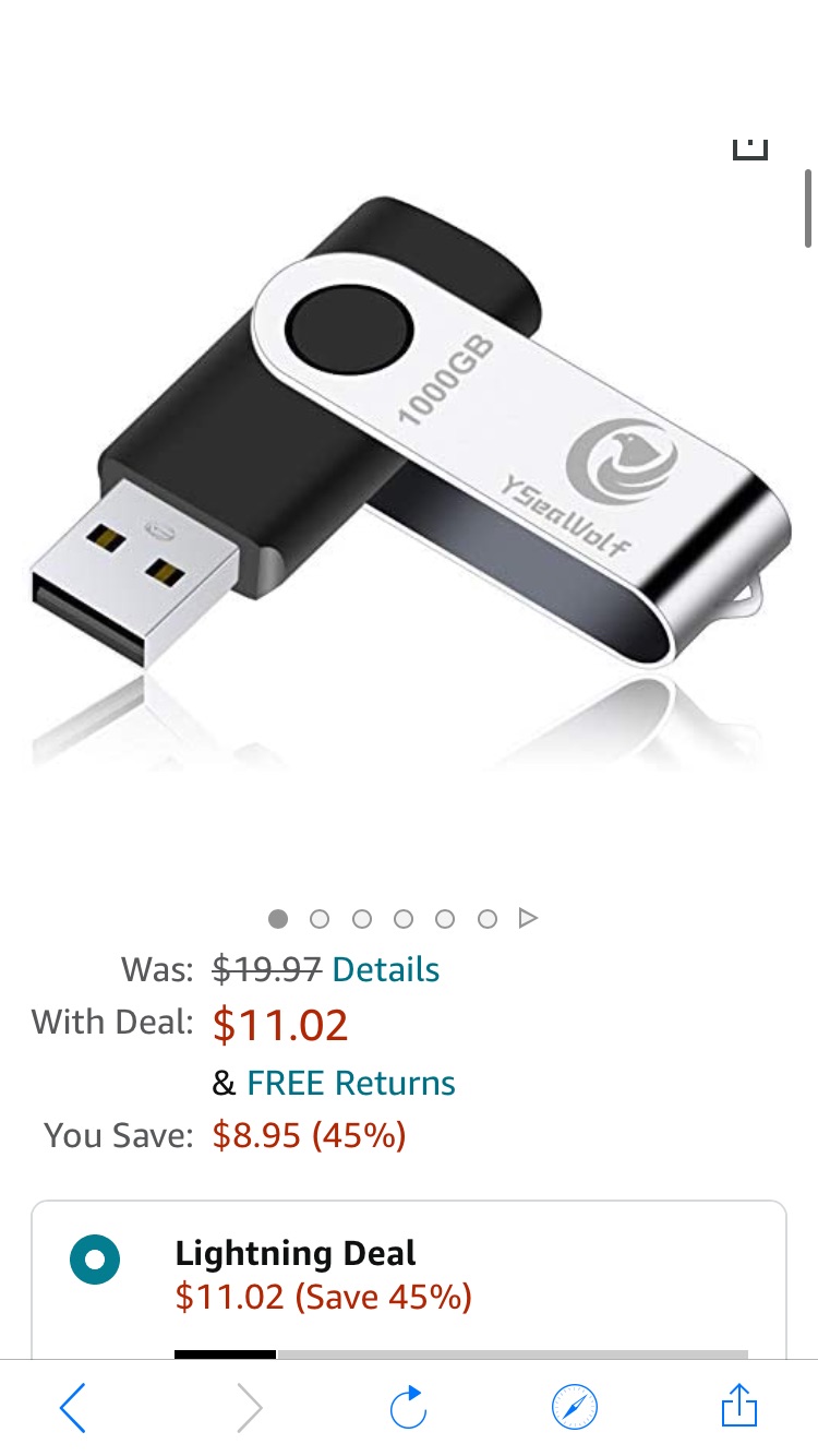 Amazon.com: USB Flash Drive 1000GB, 2.0 USB Thumb Drives YSeaWolf for Computer/Laptop, External Data Storage Drive with Rotated Design, Memory Stick 闪存