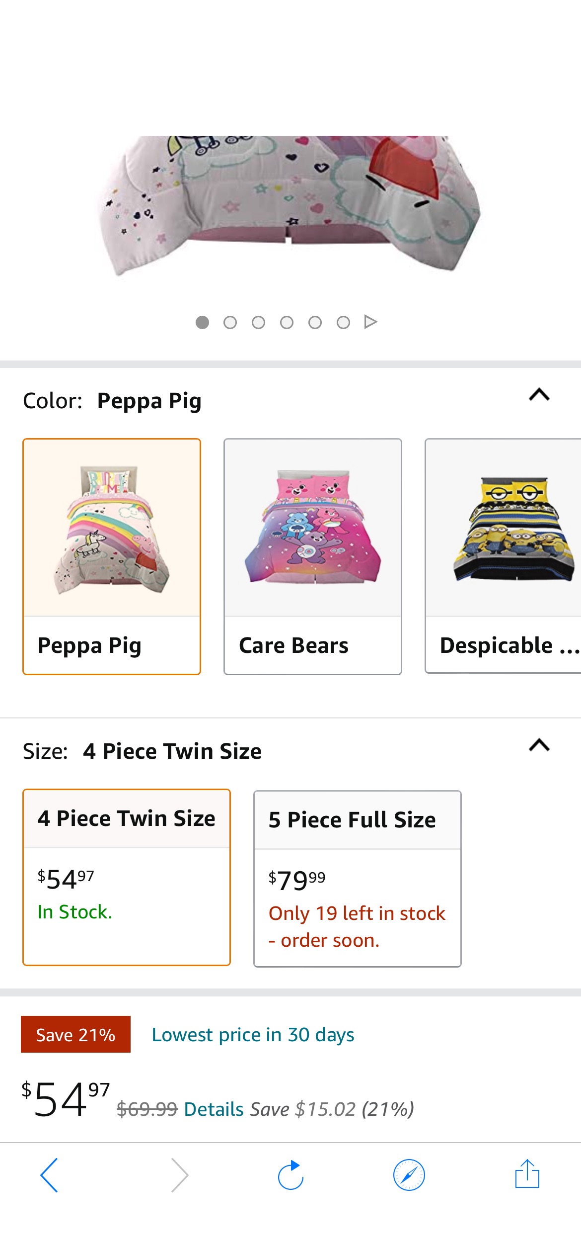Amazon.com: Franco Kids Bedding Super Soft Microfiber Comforter and Sheet Set, 4 Piece Twin Size, Peppa Pig : 小猪佩奇床上四件套