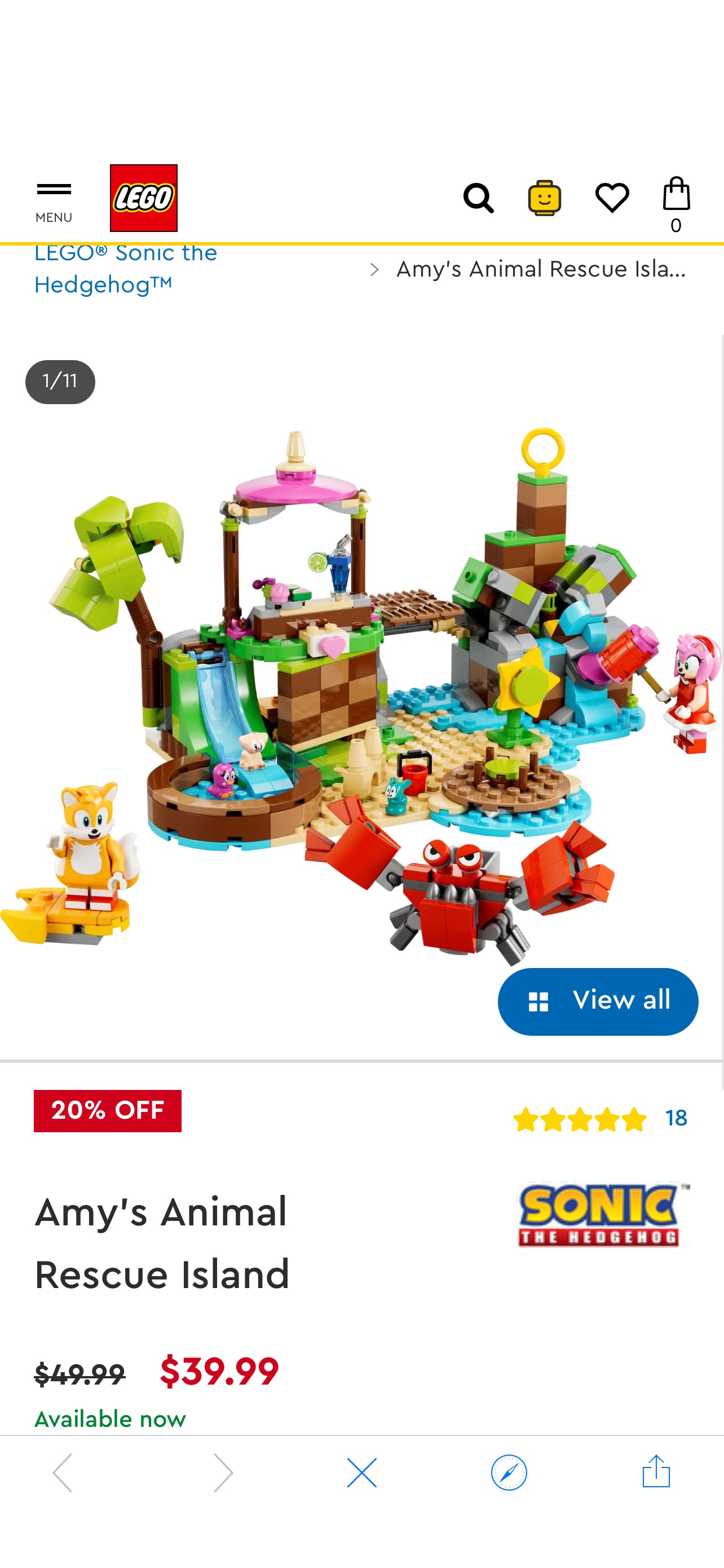 Amy's Animal Rescue Island 76992 | LEGO® Sonic the Hedgehog™ | Buy online at the Official LEGO® Shop US 动物救援岛