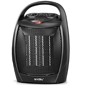 andily Compact Portable Ceramic Space Heater with Adjustable Comfort control Thermostat