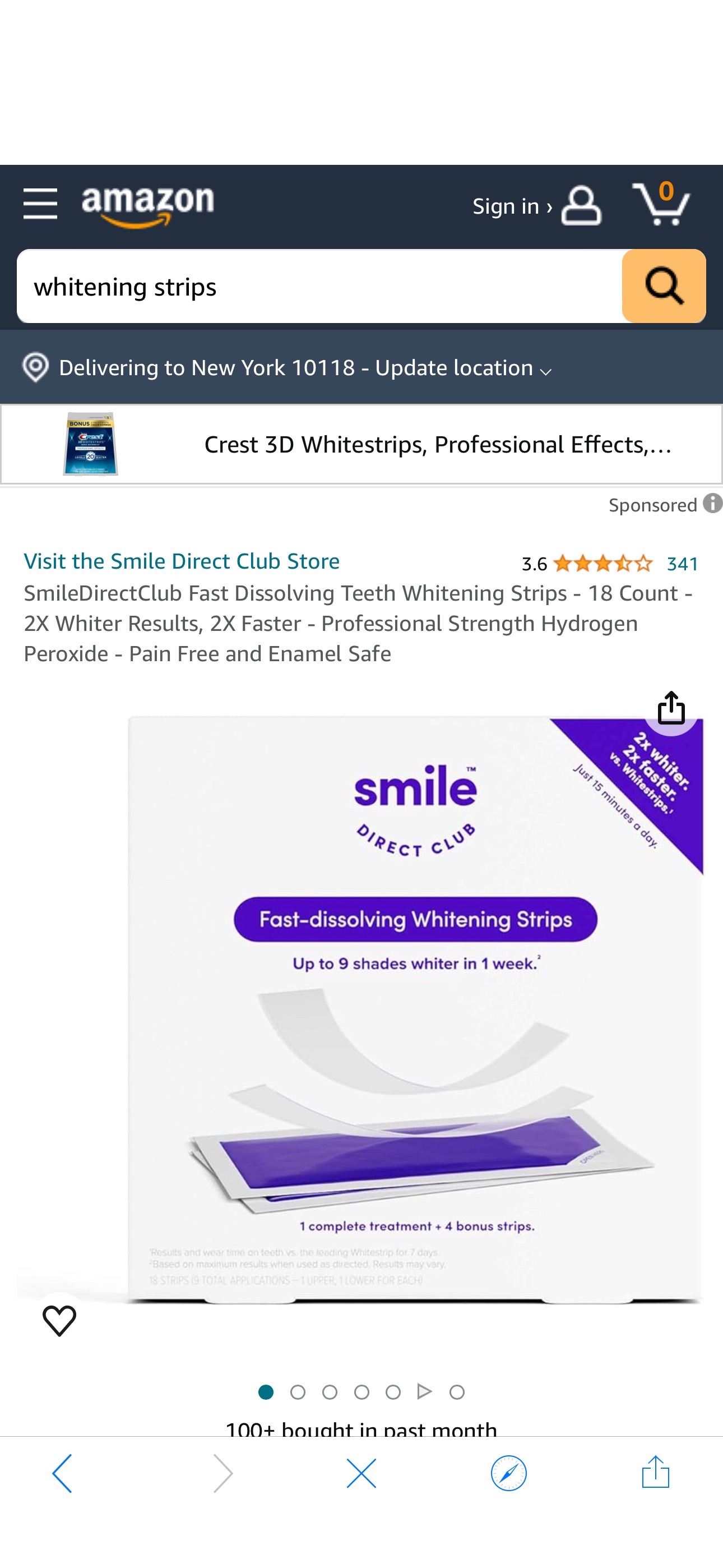 Amazon.com: SmileDirectClub Fast Dissolving Teeth Whitening Strips - 18 Count - 2X Whiter Results, 2X Faster - Professional Strength Hydrogen Peroxide - Pain Free and Enamel Safe : Health & Household