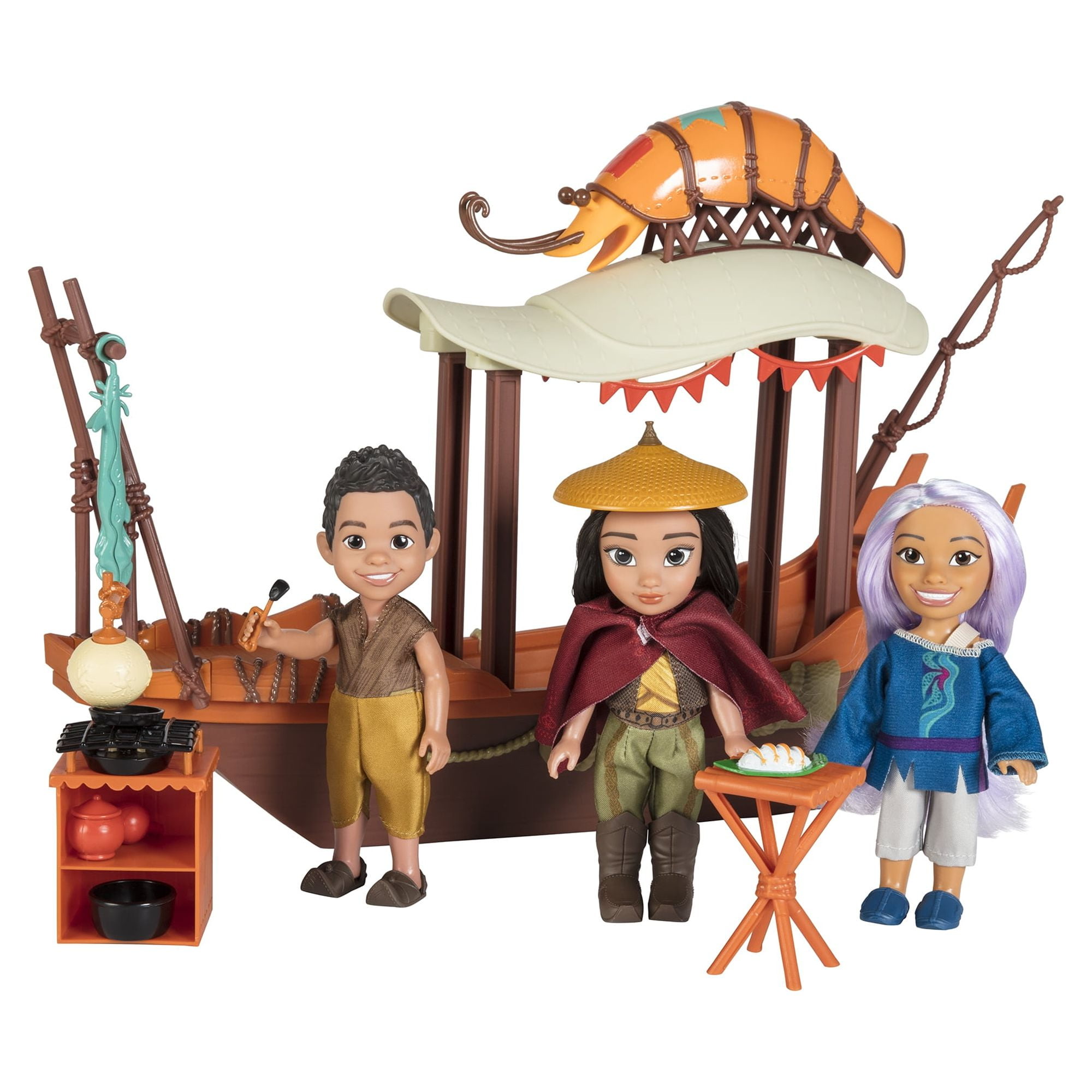 Disney Raya and The Last Dragon 6 inch Raya Doll and Crew Shrimp Boat Petite Playset, Ages 4+ - Walmart.com
