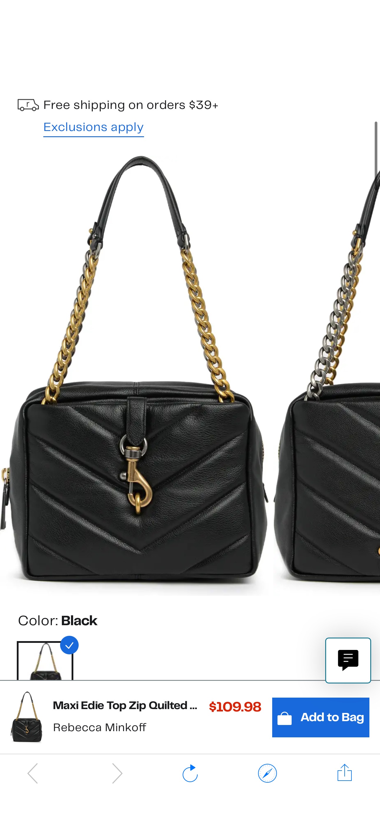 Rebecca Minkoff Maxi Edie Top Zip Quilted Leather Shoulder Bag | Nordstromrack
