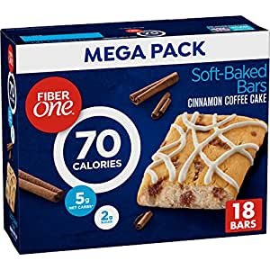 Fiber One 70 Calorie Soft-Baked Bars, Cinnamon Coffee Cake, 18 ct