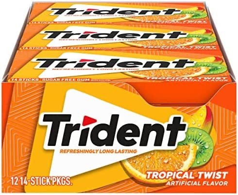 Trident 热带水果味无糖木糖醇口香糖 12盒 共168片