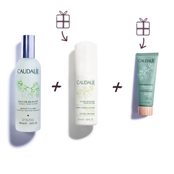 Beauty Elixir Power Glow Essentials Gift Set | CAUDALIE® - Caudalie 欧缇丽皇后水100ml加送慕斯洗面奶和排毒面膜