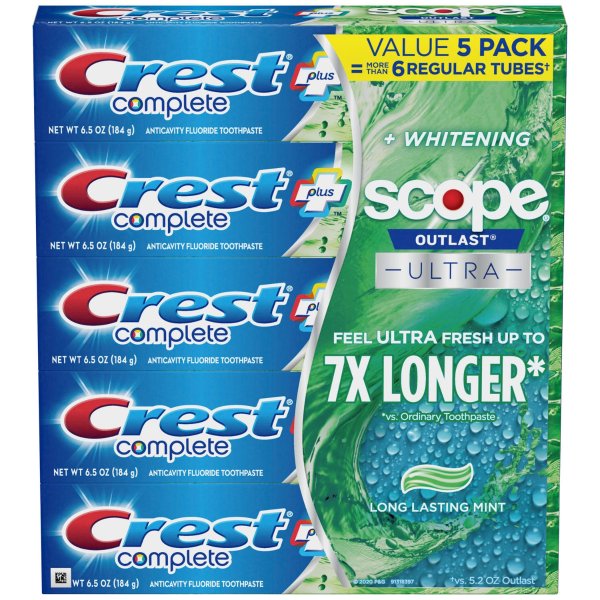 Crest Complete Whitening + Scope Toothpaste ( 6.5 oz., 5 pk.)