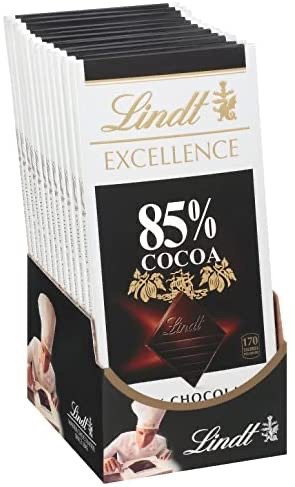 Lindt Excellence 85%可可特级黑巧克力板3.5oz 12包