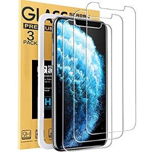 $5.09 Amazon.com: Mkeke Compatible with iPhone 11 Pro Screen Protector, iPhone X Screen Protector, iPhone Xs Tempered Glass Screen Protector All 5.8 inch New iPhone [3-Pack] 手机保护膜