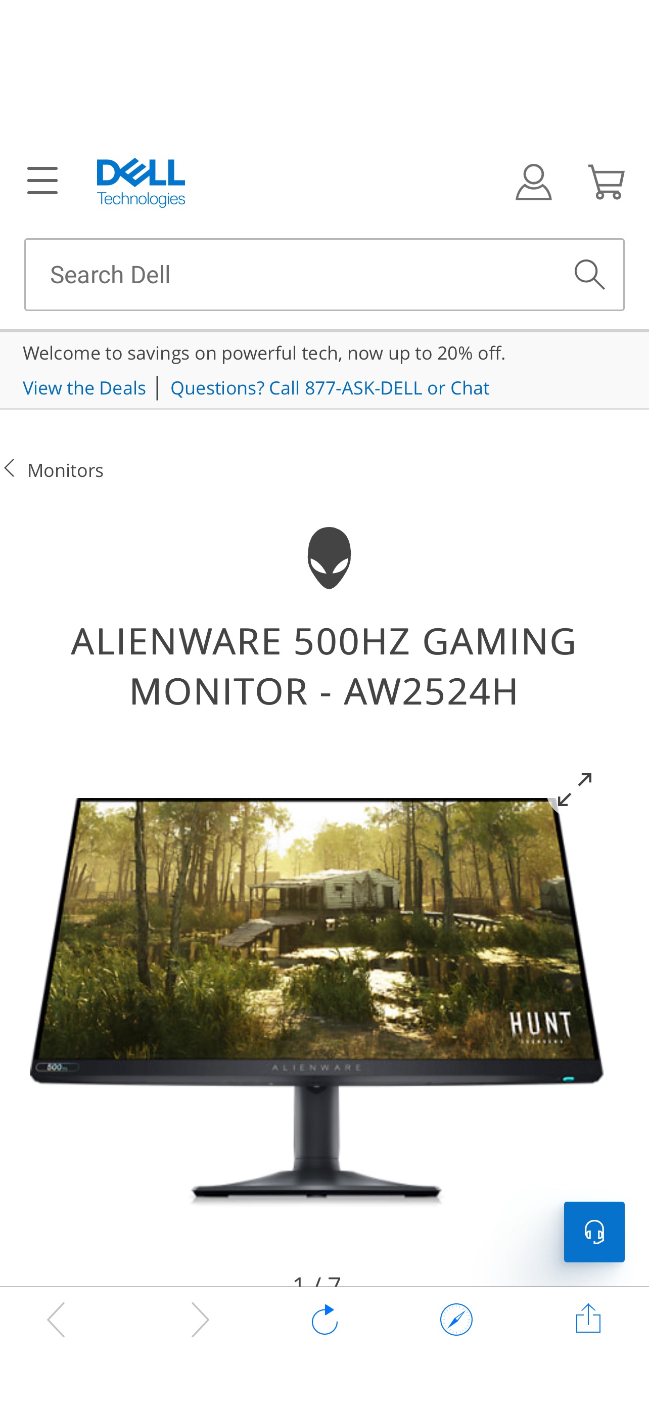 Alienware 500Hz Gaming Monitor (AW2524H) - Computer Monitors | Dell USA外星人500hz电竞显示器