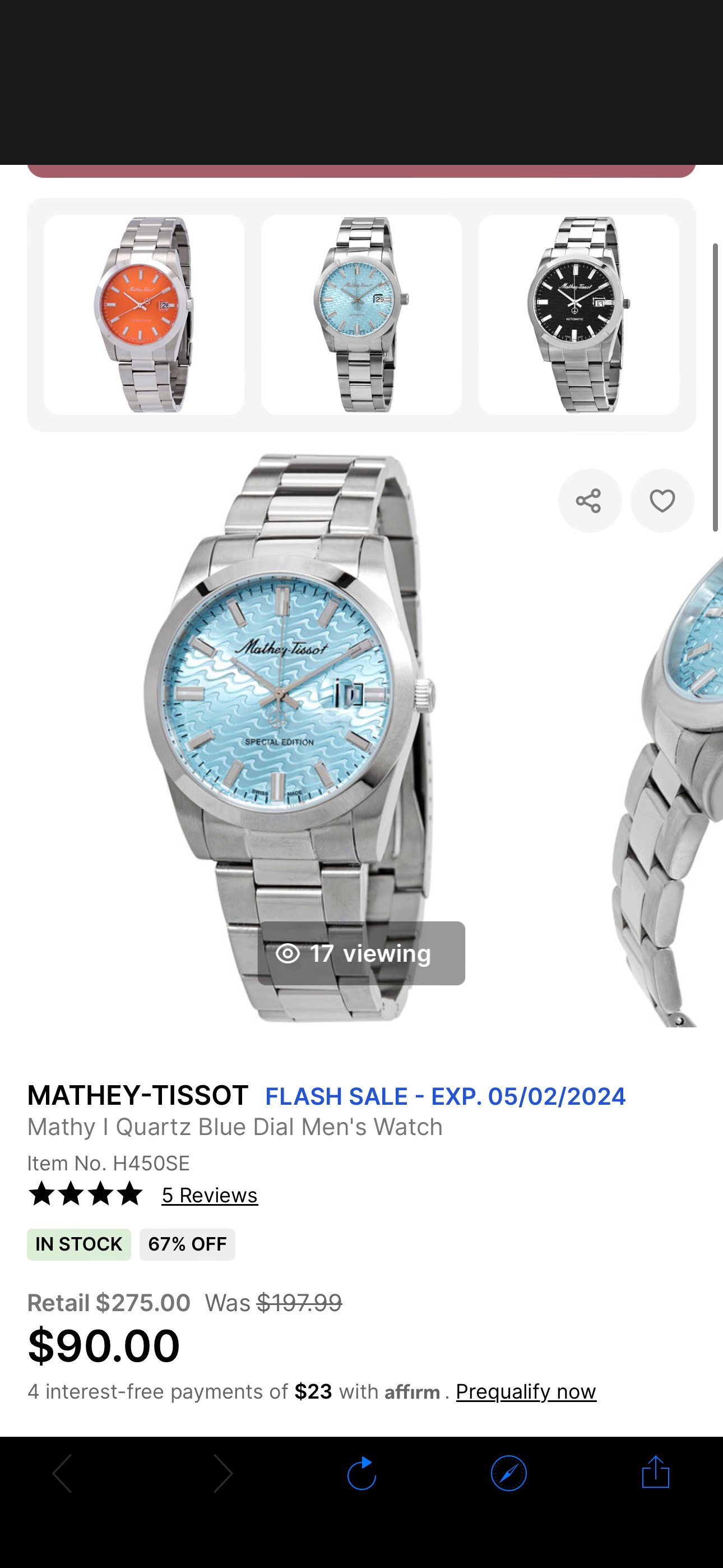 Mathey-Tissot Mathy I Quartz Blue Dial Men's Watch H450SE 7640331944852 - Watches, Mathy I - Jomashop