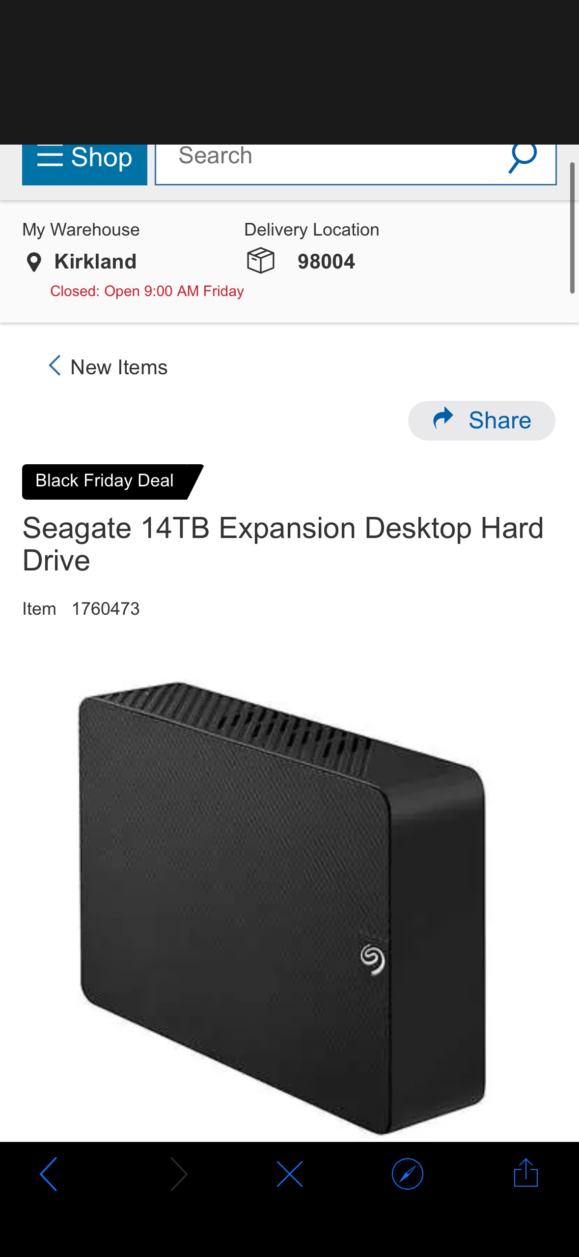 Seagate 14TB Expansion Desktop Hard Drive | Costco