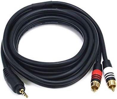6ft Premium 3.5mm Stereo Male to 2RCA Male 22AWG Cable