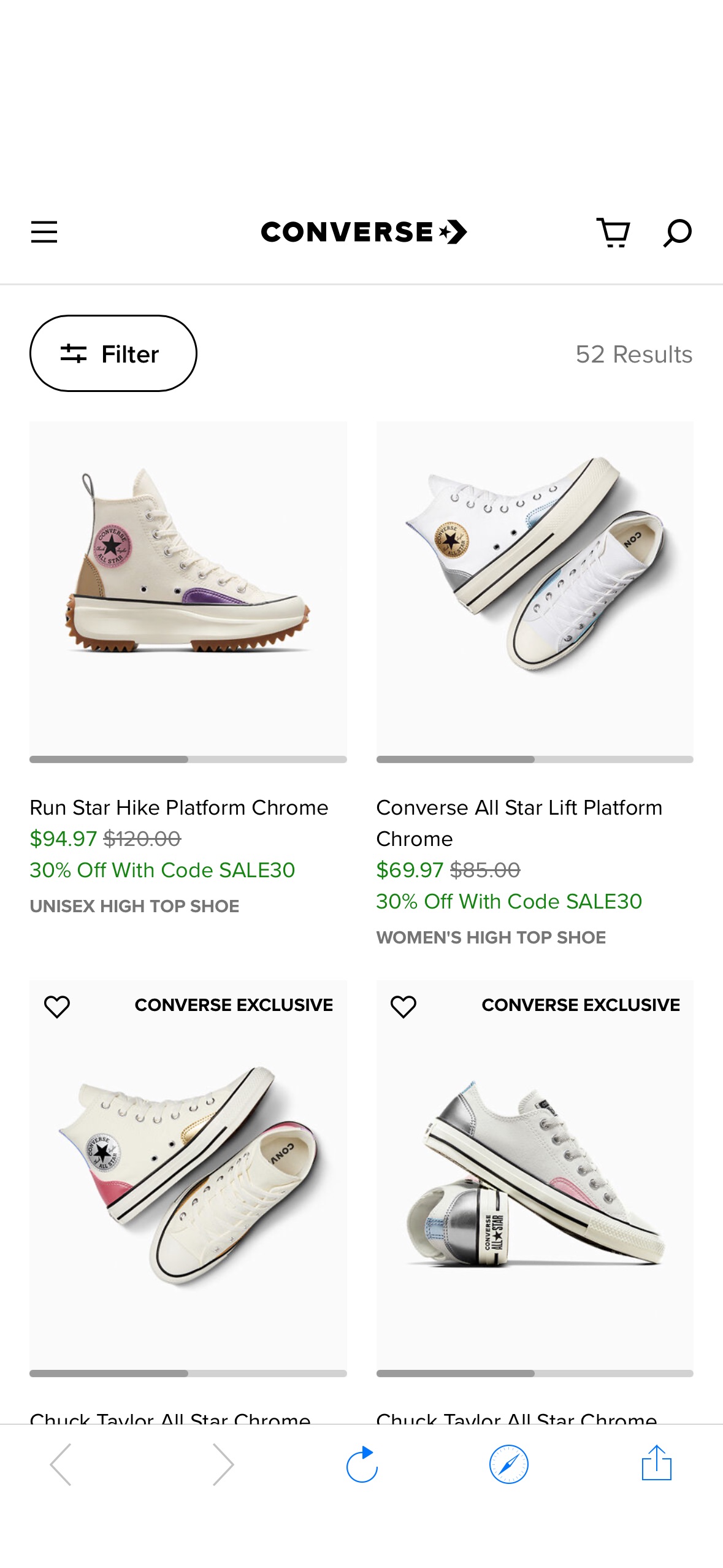 Up to 40% Off Converse Shoes + Extra 30% Off with code SALE30