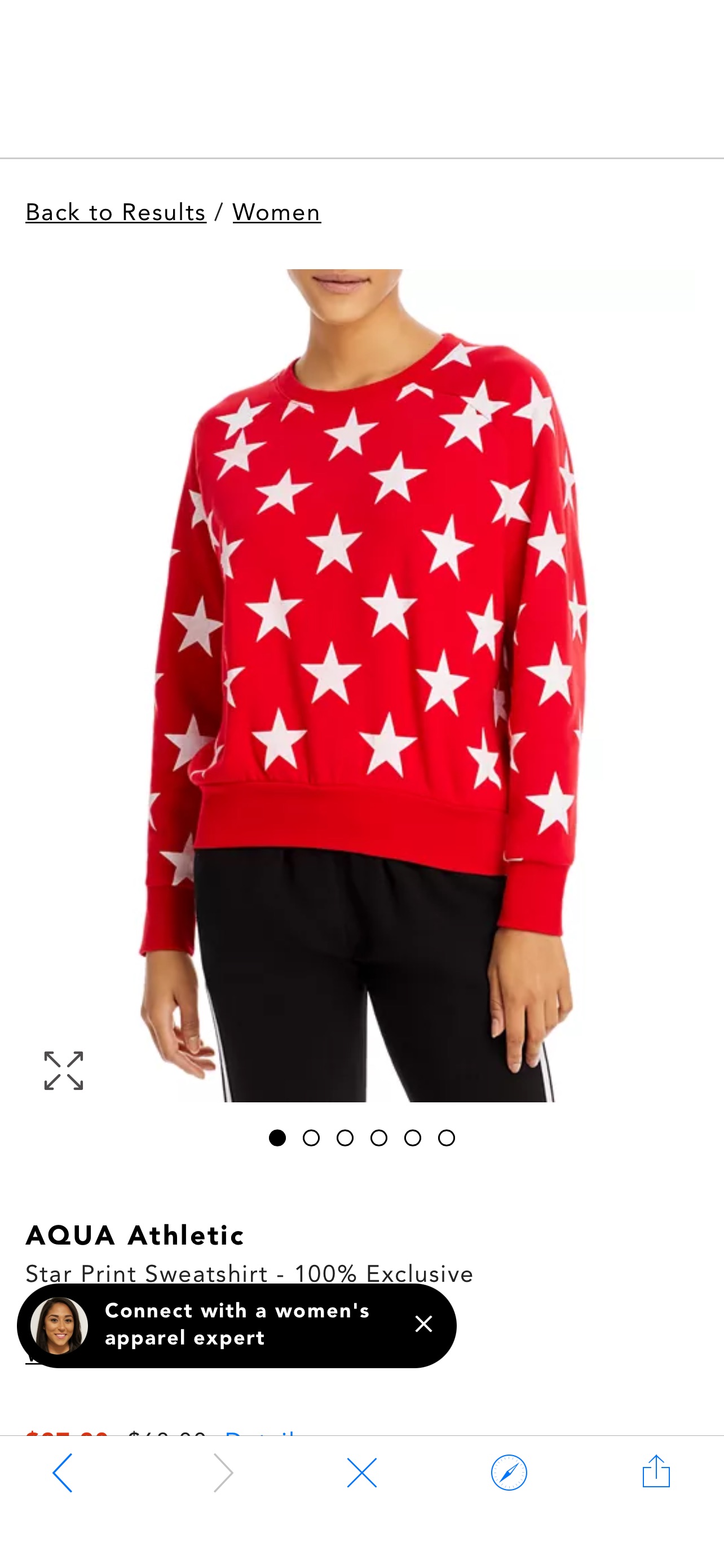 女士上衣AQUA Star Print Sweatshirt - 100% Exclusive | Bloomingdale's
