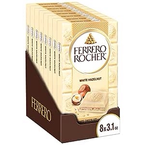 Amazon.com：Ferrero Rocher高階白巧克力榛子棒，8包，每盒3.1盎司