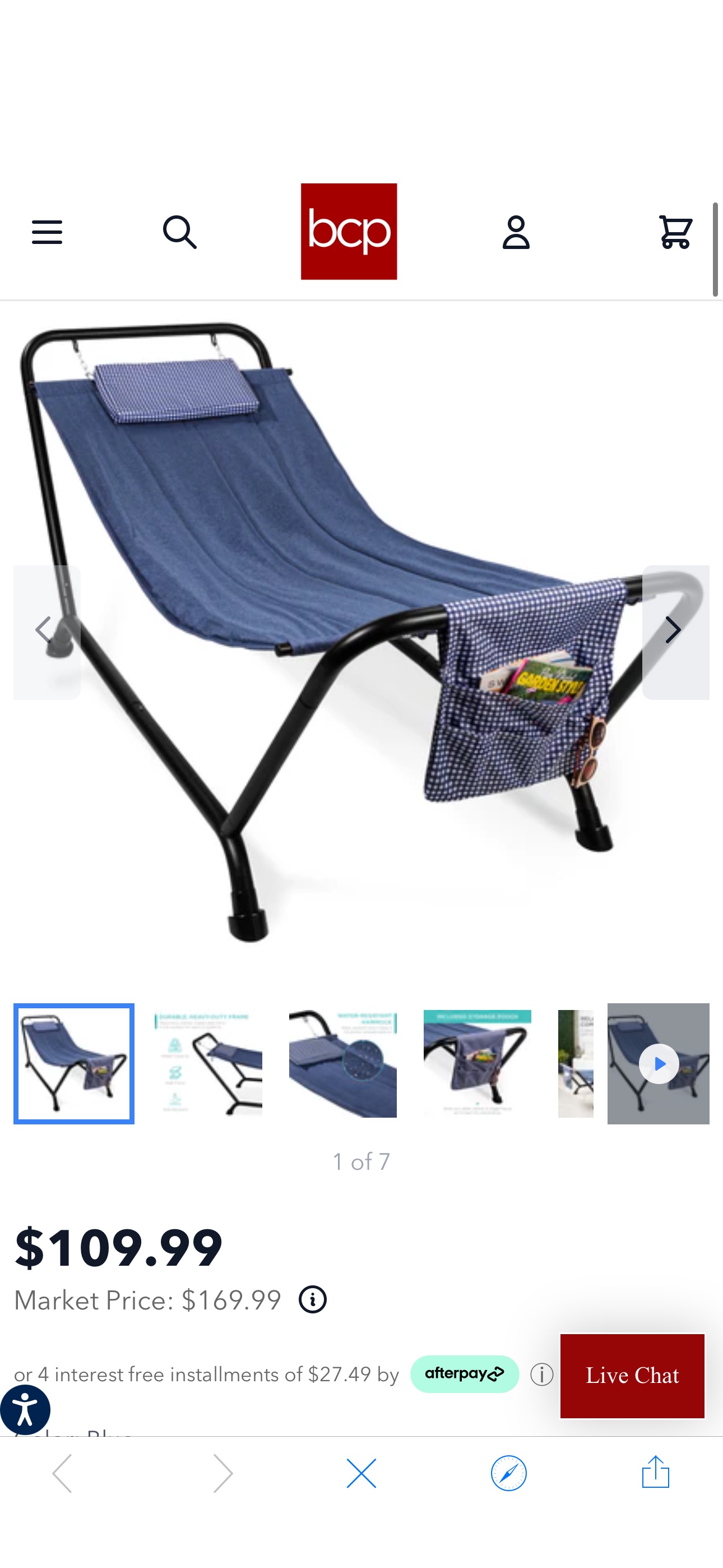 Outdoor Patio Hammock for Backyard, Garden w/ Stand, Pillow, Storage P – Best Choice Products 折扣码 BCPHAMMOCK