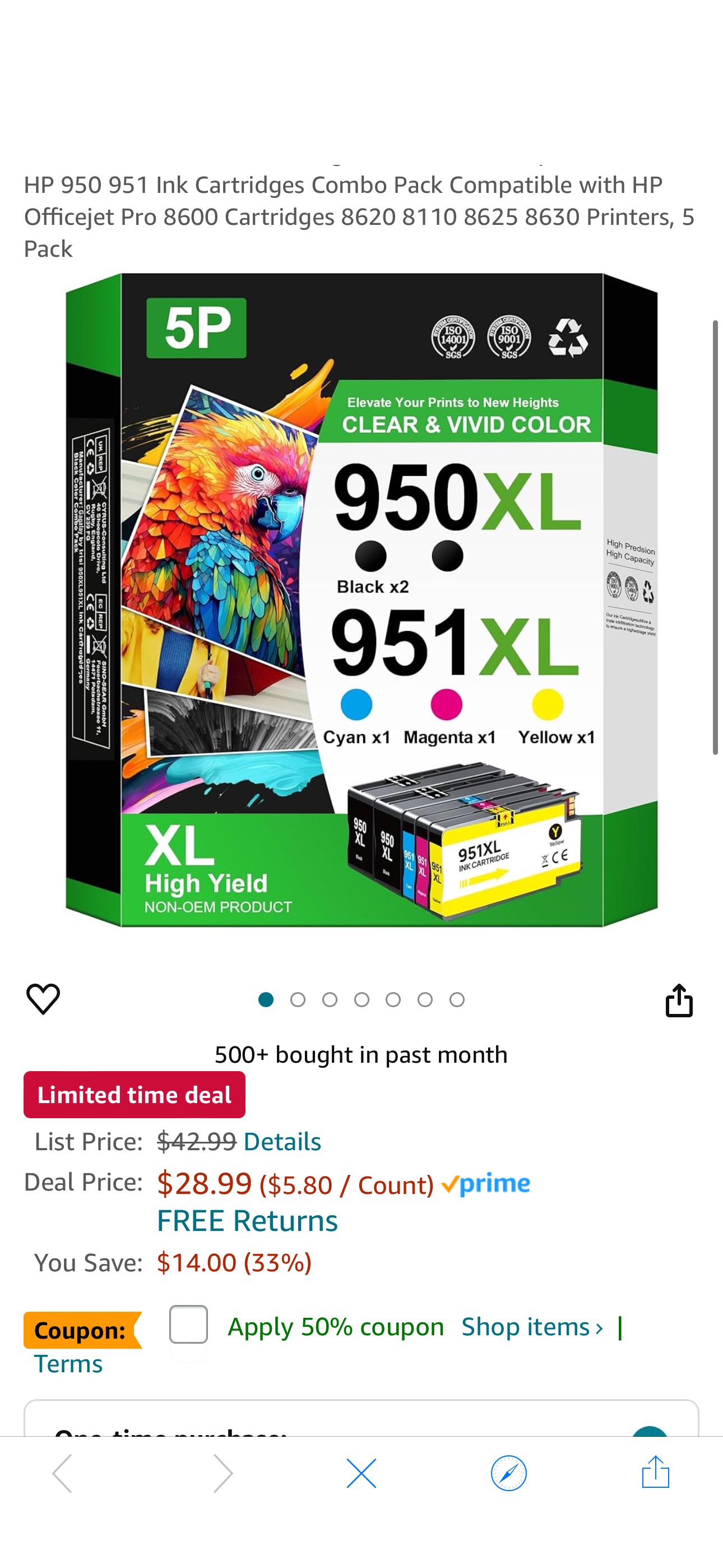 Amazon.com: Gagalay 950XL and 951XL Ink Cartridges Combo Pack Replacement for HP 950 951 Ink Cartridges Combo Pack Compatible coupon