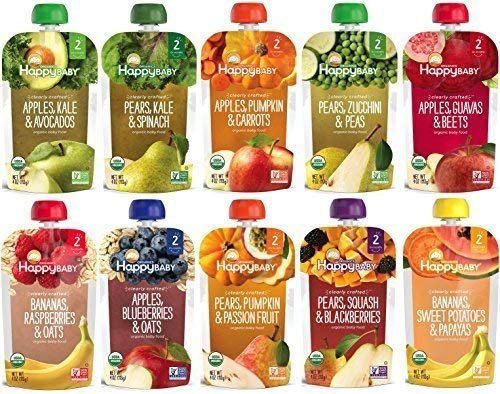 Happy Baby Clearly Crafted Stage 2 Organic Baby Food 10 Flavor Variety Sample...: Amazon.com: Grocery & Gourmet Food