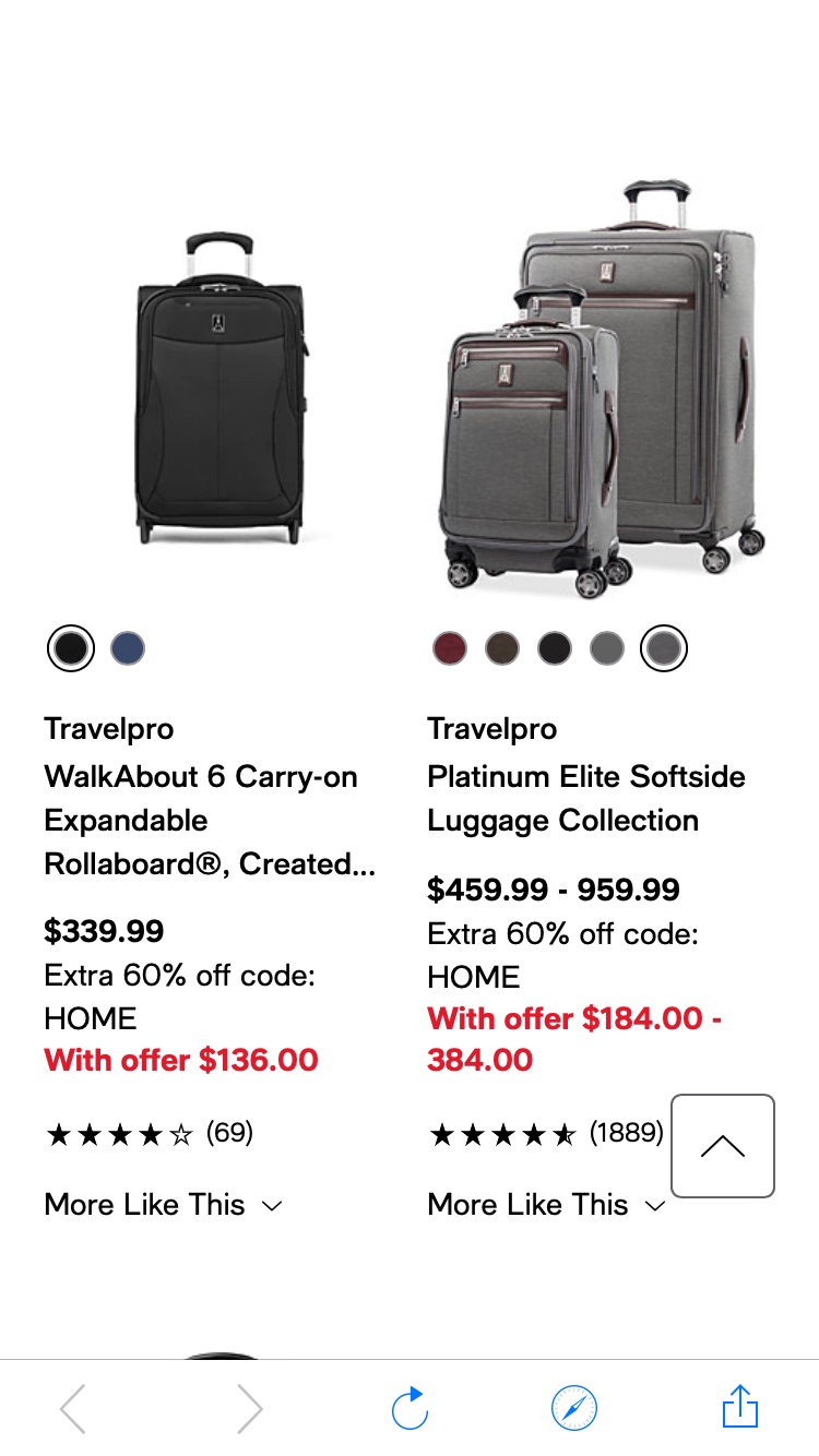 Travelpro Today Only! 额外4折