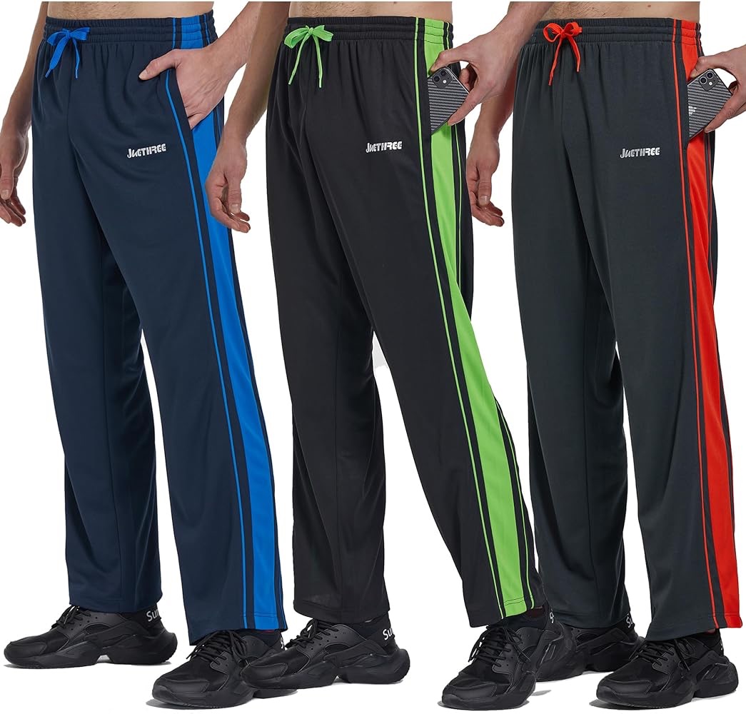 Amazon.com: SACUIMAN Mens Sweatpants Lightweight Workout Athletic Running Pants for Men with Pockets Open Bottom Summer Fall (3 Pack,L) : Clothing, Shoes & Jewelry