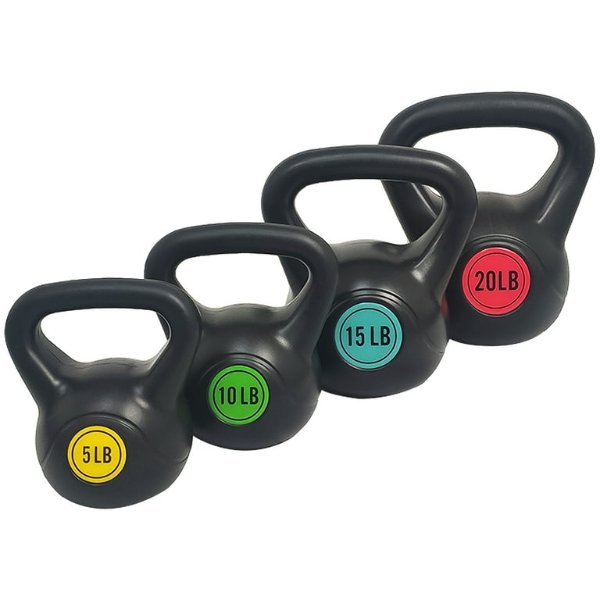 Wide Grip Kettlebell Exercise Fitness Weight Set, 4-Pieces