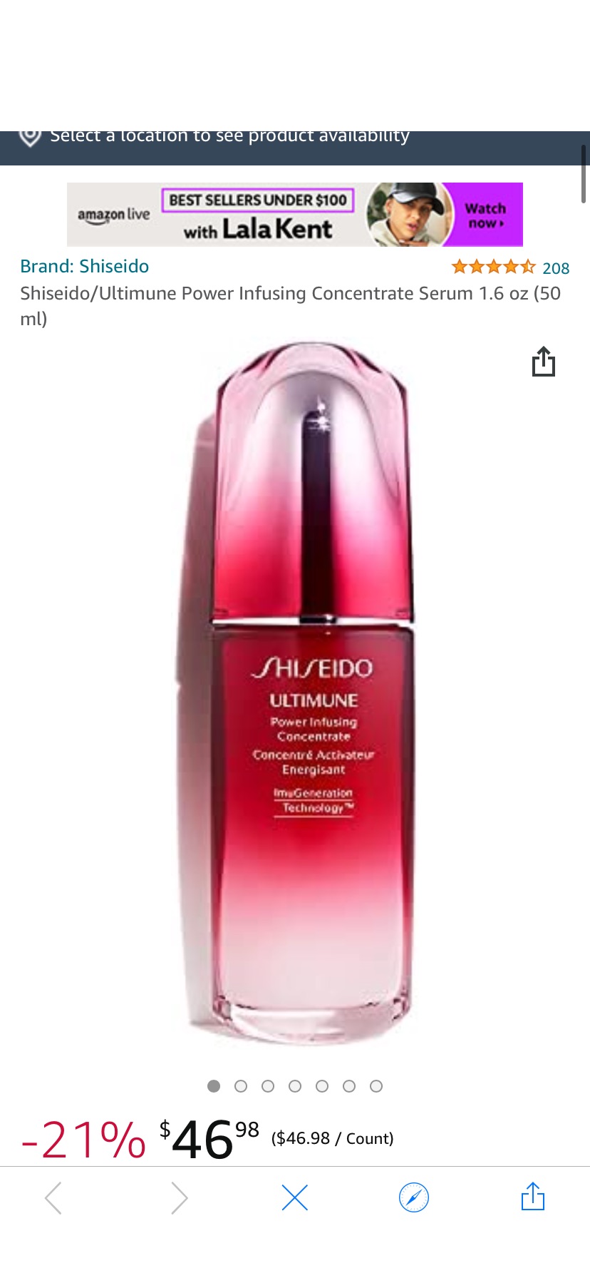 资生堂精华液Amazon.com: Shiseido/Ultimune Power Infusing Concentrate Serum 1.6 oz (50 ml) : Beauty & Personal Care