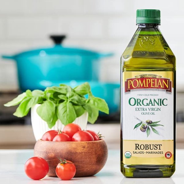 Pompeian Mild Taste Olive Oil, Mild Flavor, Perfect for Roasting & Sauteing, Naturally Gluten Free, Non-Allergenic, Non-GMO, 48 FL. OZ.