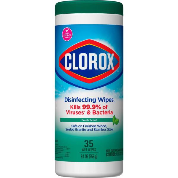 Clorox 35-Count Fresh Scent Bleach Free 消毒纸- The Home Depot
