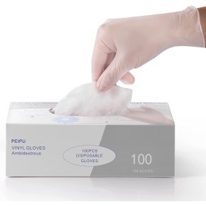 PEIPU Vinyl Disposable Gloves，Powder Free