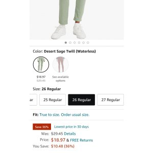 $18.97 Levi s Women s 311 Exposed Button Shaping Skinny, Desert Sage Twill, 26 Regular at Amazon Women s Jeans store 李维斯牛仔裤