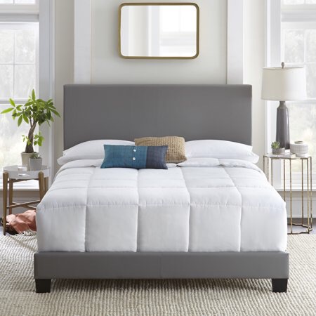 Premier Sutton Upholstered Faux Leather Platform Bed Frame, Multiple Sizes - Walmart.com床
