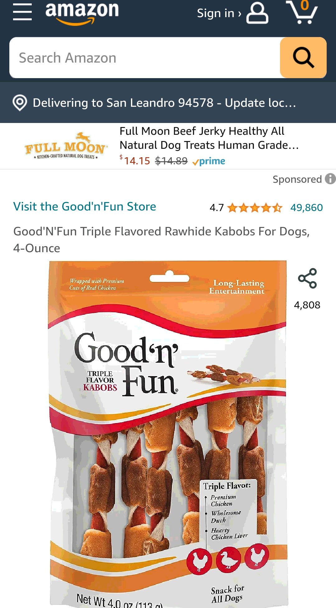 宠物零食Amazon.com : Good'N'Fun Triple Flavored Rawhide Kabobs For Dogs, 4-Ounce : Pet Snack Treats : Pet Supplies