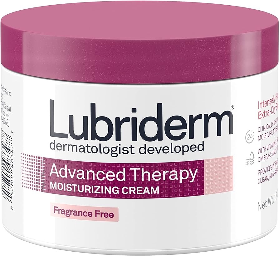 Amazon.com : Lubriderm Advanced Therapy Fragrance-Free Moisturizing Cream with Vitamin E and Pro-Vitamin B5, Intense Hydration for Extra Dry Skin, Non-Greasy Formula, 16 fl. oz : Beauty & Personal Car