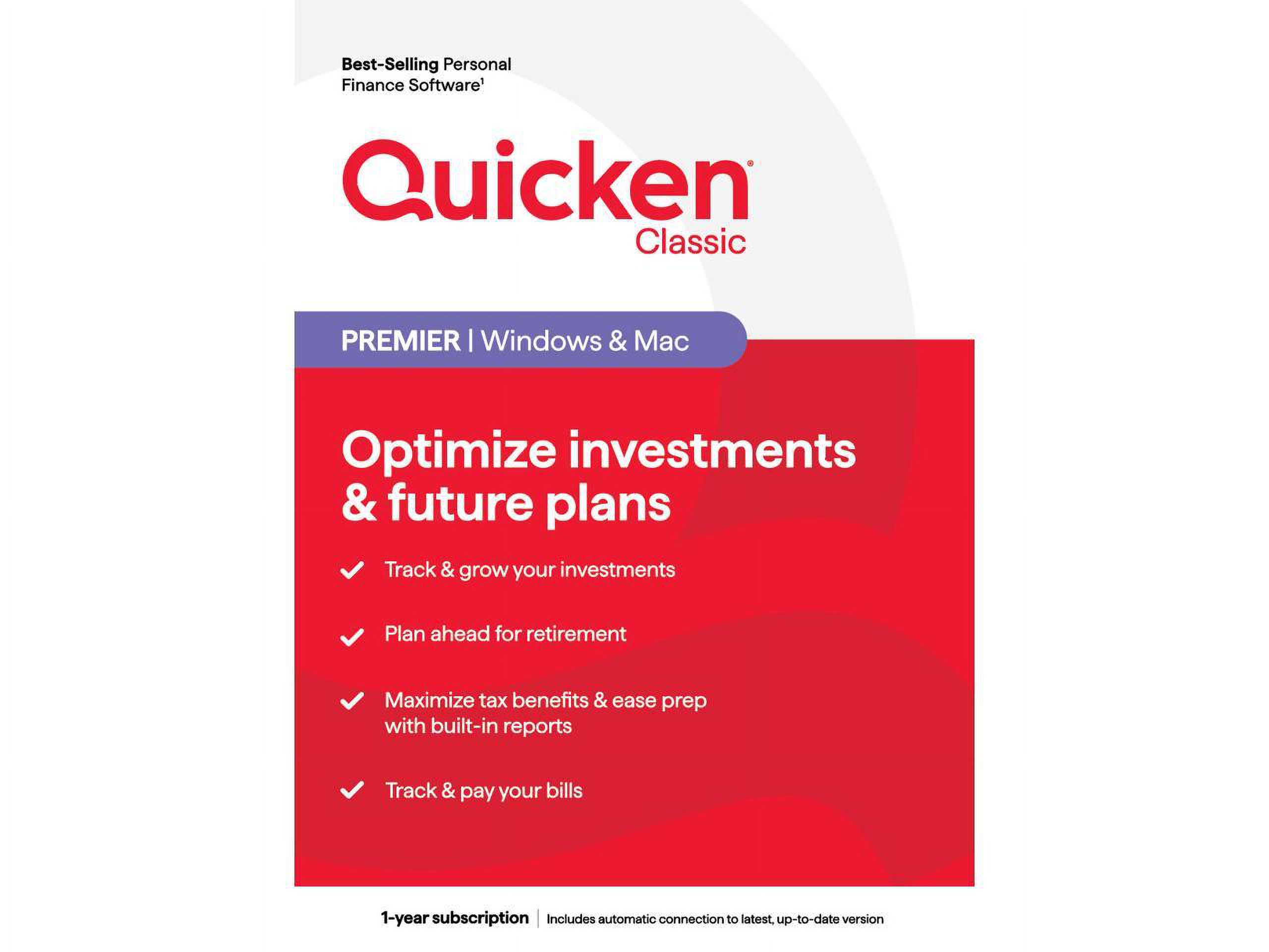 Quicken Classic Premier - 1 Year Subscription (Windows/Mac) [Key Card] - Walmart.com