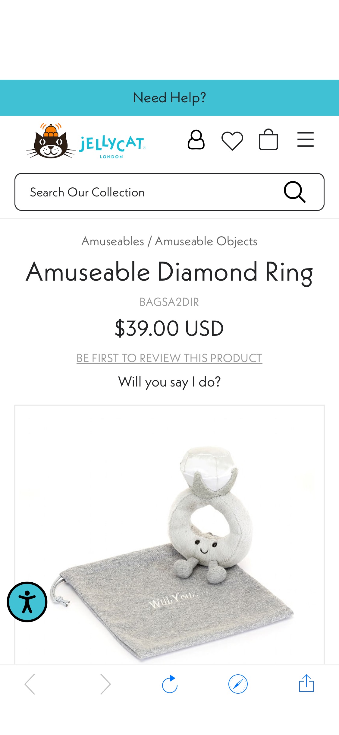 Buy Amuseable Diamond Ring - at Jellycat.com