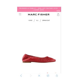 $36.00 红色平底鞋Ophia Flat - Marc Fisher Footwear