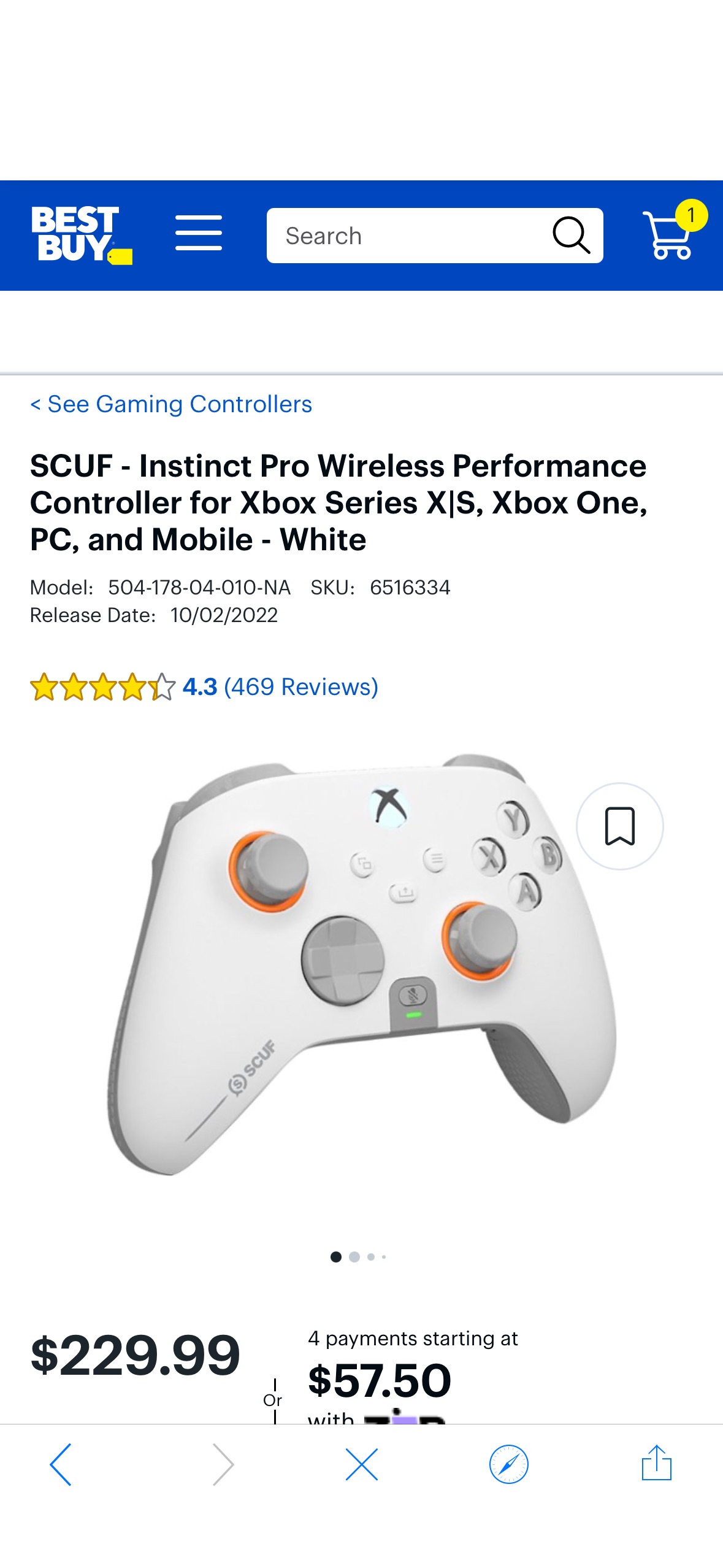 SCUF Instinct Pro Wireless Performance Controller for Xbox Series X|S, Xbox One, PC, and Mobile White 504-178-04-010-NA - Best Buy