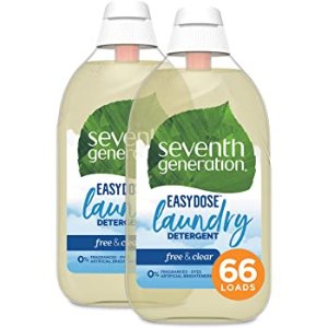 Seventh Generation Laundry Detergent, Ultra Concentrated EasyDose, Free & Clear, 23 oz, 2 Pack, 132 Loads