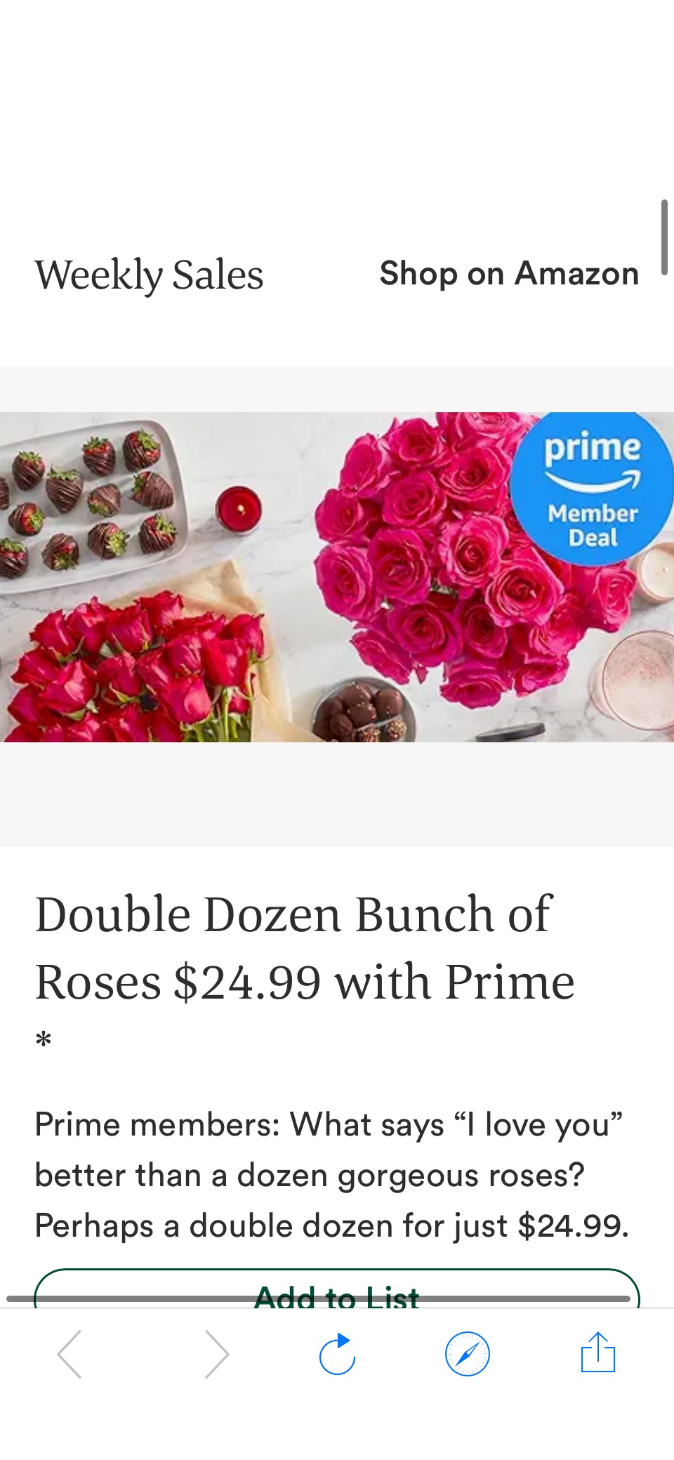 Double Dozen Bunch of Roses $24.99 with Prime