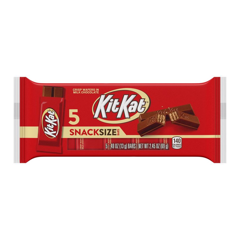 KIT KAT®, 牛奶巧克力零食大小威化糖果，独立包装，0.49 盎司，条（5 个）
- Walmart.com
