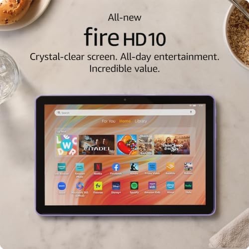 Amazon.com: 全新 Amazon Fire HD 10 平板电脑，专为放松而打造，10.1 英寸鲜艳全高清屏幕，八核处理器，3 GB RAM，最新型号（2023 年发布），32 GB
