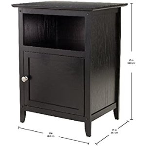 $30.30 Winsome 木制床头柜 Wood Henry Accent Table, Black + Free Shipping