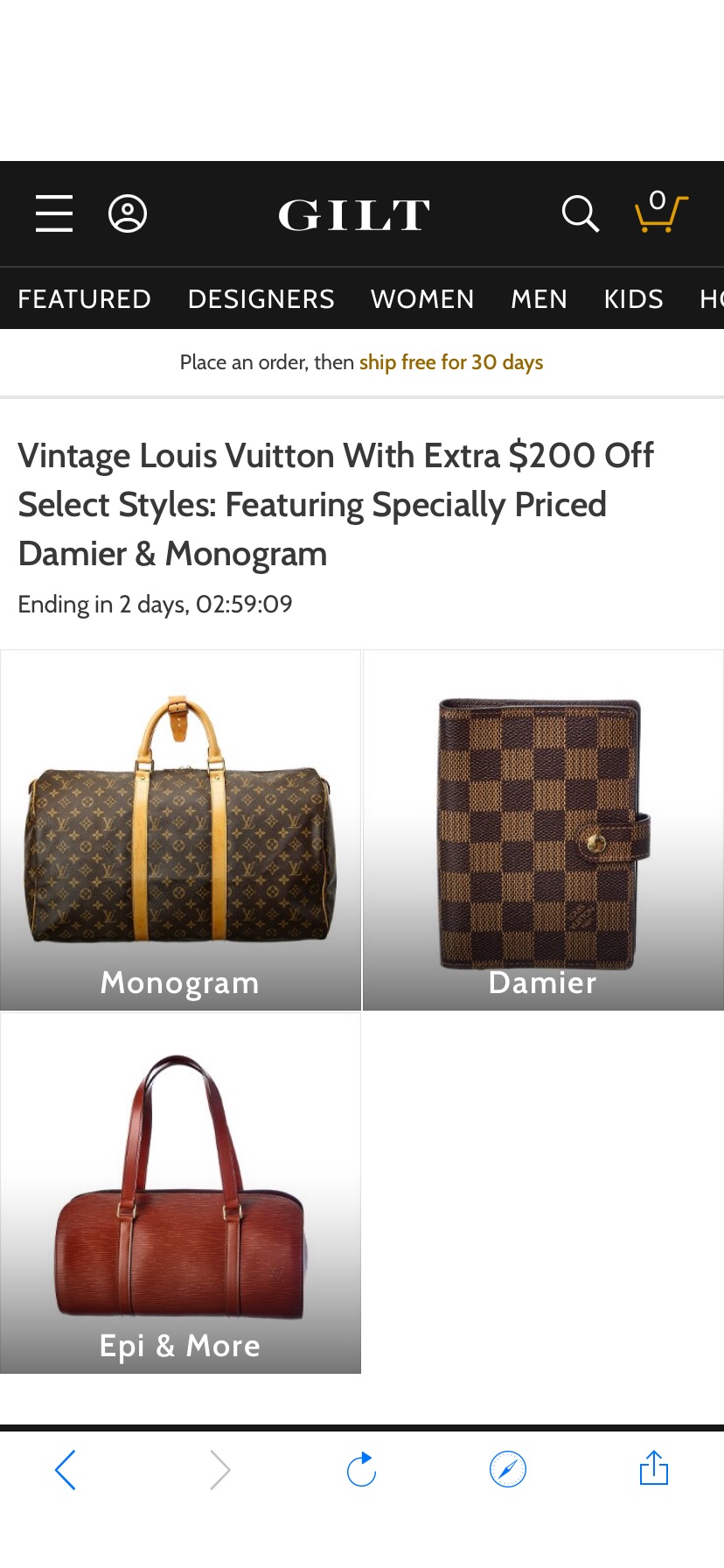 Vintage Louis Vuitton With Extra $200 Off Select Styles: Featuring Specially Priced Damier & Monogram / Gilt