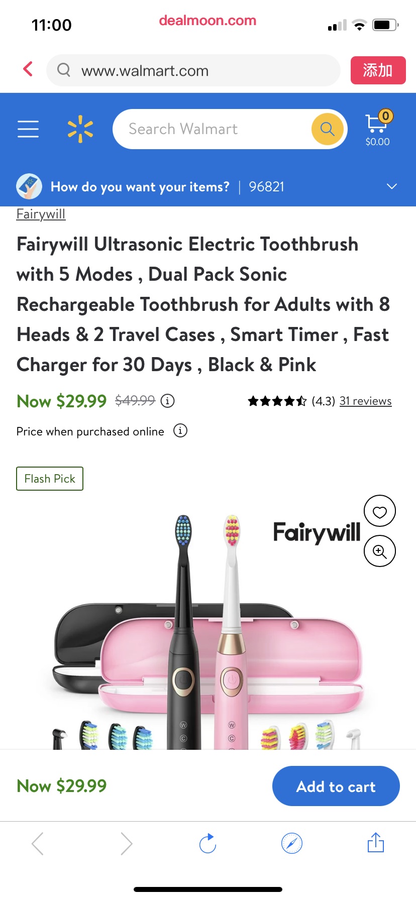 Fairywill Ultrasonic Electric Toothbrush with 5 Modes , Dual Pack Sonic Rechargeable Toothbrush for Adults with 8 Heads & 2 Travel Cases , Smart Timer , Fast Charger for 30 超声波电动牙刷套装