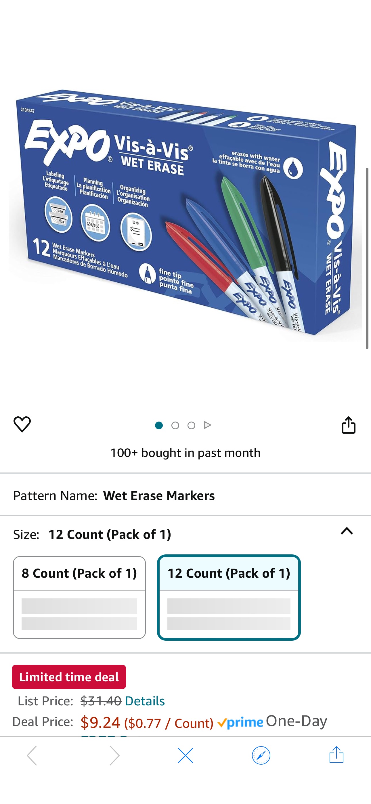 Amazon.com : EXPO Vis-a-Vis Wet Erase Markers, Fine Point, Assorted Colors, 12 Count : Office Products
